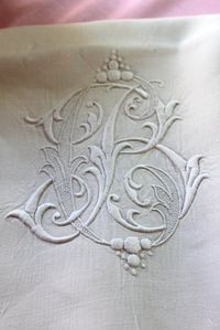 Linge ancien, drap de mariage