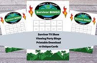 Excited to share this item from my #etsy shop: Survivor TV show Bingo, printable Bingo game, instant download, Survivor tv show gift, Survivor viewing party, Survivor CBS