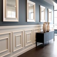 Half Wainscoting Panels, Wall Molding Frame Kit with Border - Paintable White Moldings, Water, Damage Resistant - Pre-cut, Self Adhesive Get ready to give your home a fantastic makeover with our amazing Wall Moldings! These special decorations will easily transform any room and make it look super elegant.  We offer different variety of styles and sizes for you to choose from. Whether you prefer a classic or modern design, we've got you covered! These moldings are made from strong and eco-friendl