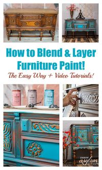 How to Blend & Layer Paint on your painted furniture projects. Learn the furniture painting technique of blending and layering multiple colors while painting furniture to achieve a gorgeous finish. The layered painting technique is truly one of a kind.