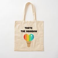 Get my art printed on awesome products. Support me at Redbubble #RBandME: https://www.redbubble.com/i/tote-bag/Taste-the-Rainbow-Heart-Ice-Cone-Rainbow-Pride-by-miss-Flower/49970934.P1QBH?asc=u