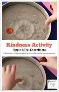 Kindness Activity Ripple Effect Experiment - This experiment illustrates how a small change like dropping an object into water can cause a ripple effect. This activity was created to go with the book book The Lion and The Mouse. It shares on a simple act of kindness can have a ripple effect.