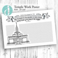 Temple Work Poster chart for your family or ward PDF Draper | Etsy