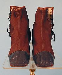 Wool and leather side-lace boots, mid-Victorian