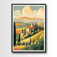 Tuscany Travel Poster, Tuscany Wall Art Print, Tuscany Travel Art Poster, Digital Download, Printable Tuscany Wall Art, Italy wall art by VintageVoyagePosters on Etsy