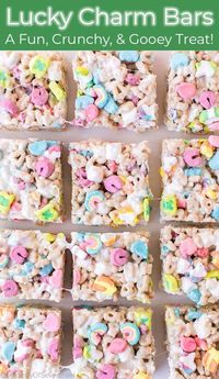 Mar 13, 2020 - Lucky Charms Bars are fun, chewy, gooey, and they make for a perfect treat. Make these cereal bars for St. Patrick's Day or any time you have a craving