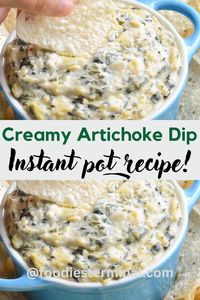 Try our homemade easy artichoke dip recipe made with artichoke hearts, spinach, and dairy. This instant pot spinach artichoke dip tastes amazing and everybody loves it.