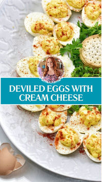 This creamy and savory Pioneer Woman Deviled Eggs With Cream Cheese recipe is prepared using hard-boiled eggs, mayonnaise, cream cheese, yellow mustard, and dill pickle juice. This delightful deviled eggs recipe is a perfect appetizer that takes about 30 minutes to prepare and can serve up to 12 people.