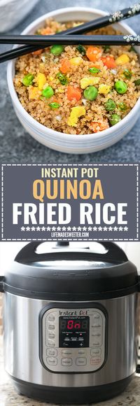 Instant Pot Quinoa Fried Rice makes a simple and healthy alternative to traditional fried rice. Full of protein and vegetables and just perfect for busy weeknights. Best of all, instructions included to make it in your Instant Pot pressure cooker or on the stove!