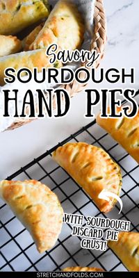 These sourdough hand pies are perfect for when you want pie, but do not want to make one! Perfect for using up your sourdough discard, these savory hand pies combine the tangy taste of sourdough with a classic filling. Sourdough hand pie dough is simple to make and VERY versatile. From sourdough savory hand pies filled with spinach and feta to heartier sourdough meat hand pies packed with your favorite meats, there's something for everyone!