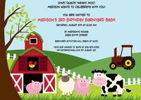 Printable Farm Animals birthday party invitation