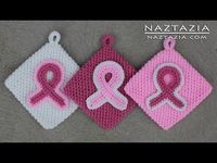 Learn How to Crochet - Awareness Ribbon Potholder  Refrigerator Magnet for Breast Cancer  Causes