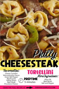 Enjoy the best of both worlds with this Philly Cheesesteak Tortellini Pasta! It makes a perfect and unique dinner. 😋🍴🇺🇸🇮🇹 #FoodFusion #PastaLover #PhillyCheesesteakPasta