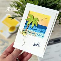 Hello to a Beach Day with a Blended Ink Sky by The Crafty oINK Pen