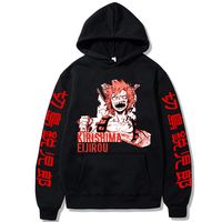 My Hero Academia Anime Harajuku Hoodies Gothic Boku no Hero Academia Red Riot Eijirou Kirishima