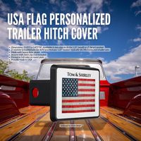 USA Flag Personalized Trailer Hitch Cover