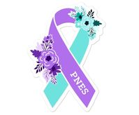 When you're fighting an ongoing battle like Psychogenic Non-Epileptic Seizures, support means EVERYTHING! Simply peel and stick to effortlessly validate + support all PNES warriors! Designed with beautiful floral motifs, for a cute modern awareness ribbon you'll actually WANT to decorate with 😉💜This listing is for ONE sticker. Printed on durable, high opacity adhesive vinyl which makes it perfect for regular use, as well as for covering other stickers or paint. The high-quality vinyl ensures t