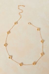 Detailed Clover Charm Necklace in Gold | Altar'd State