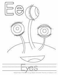 Halloween Themed Free Printable Letter E is for Eyeballs Coloring Page Letter Worksheet - Set includes a variety of Letter E coloring and tracing worksheets. Ideal for homeschoolers & preschool teachers and perfect for Halloween-themed lesson plans! 🍁🖍👻🎨 #Homeschooling #PreschoolEducation #PreKLearning #HalloweenActivities #AlphabetWorksheets #AutumnLeaves #Printables #Freeprintable #letterE #FreeprintableHalloweenWorksheet #HalloweenWorksheets