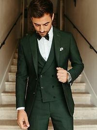 Find many great new & used options and get the best deals for 3 Pieces Green Men's Slim Fit Suit Party Prom Dinner Groom Tuxedos Wedding Suits at the best online prices at eBay! Free shipping for many products!