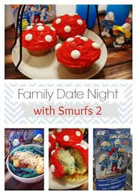 Family Date Night with Smurfs 2 - dinner and desert ideas to match the movie :)