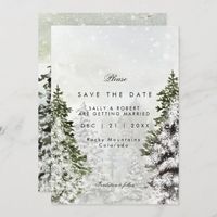 rustic winter trees wedding save the date card Size: 5" x 7". Color: Matte. Gender: unisex. Age Group: adult.