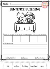 November Sentence Building has 30 pages of sentence building worksheets. This product will teach children to read, write and build sentences. Children are encouraged to use thinking skills while improving their comprehension and writing skills. These pages are great for morning work, word work and literacy centers. Kindergarten | Kindergarten Worksheets | First Grade | First Grade Worksheets | Sentence Building | Sentence Building Worksheets | Fall Sentence Building