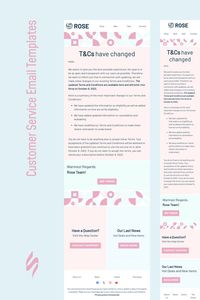 Announcement Email Template "T&Cs have changed" for Fashion industry. Create eye-catching templates that leave a lasting impact.🌠🌟 Follow us on Pinterest for design and marketing hacks! 📈💌 #customerservice #stripoemail #emailtemplatedesign #emaildesign #emailmarketing #emailmarketingdesign