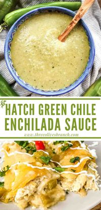 Hatch Chile Green Sauce for Enchiladas is a delicious simple and easy Mexican sauce recipe. Made with roasted peppers and spices for a quick sauce. Perfect to use on enchiladas or burritos and tacos.