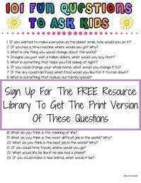 101 Fun Questions To Ask Kids To Know Them Better - Mom Hacks 101