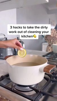 1. Use baking soda + a lemon to cut through stovetop grease. The citric acid in the lemon helps dissolve grease and the baking soda makes light work of scrubbing the stovetop (it also leaves it smelling great!) 2. For a spray alternative that can be used on splashbacks, mix 1 cup water, 1/2 cup white vinegar + 2 tbs lemon juice. This spray is very acidic and dissolves kitchen grease easily. Always patch test as every benchtop is different. 3. Use a microfiber cloth or towel wrapped around a to