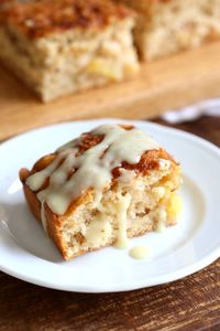 Vegan Apple Cake with Cinnamon Custard. Easy Apple Cake that is soft and light. Served with a creamy vegan vanilla custard.#Vegan #VeganRicha #VeganAppleCake #Soyfree #Recipe Nut-free Gluten-free Options