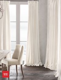 Elegant custom made drapery and curtains for any room - these window coverings can be used floor to ceiling or to cover a short window and are perfect for extra needed privacy.