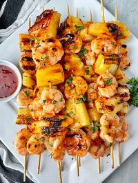 Sweet and Spicy Pineapple Shrimp Skewers - thechowdown