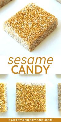 Sesame Candy-This deliciously crunchy sesame candy recipe is so easy to make! You only need 2 ingredients to make these caramelized sesame seeds!