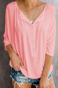 Plain Button Up Casual Blouse. PRODUCT DETAILS SKU: LJ-764. Available In Black, Pink, Yellow, Gray, White. V Neck. Long Sleeves. Polyester, Button.