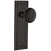 Nostalgic Warehouse Mission Plate Single Dummy Black Porcelain Door Knob in Timeless Bronze