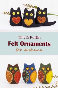 Decorate for Autumn and Halloween with our collection of felt ornaments in Autumnal colours. #autumndecor #halloweendecor #feltornaments