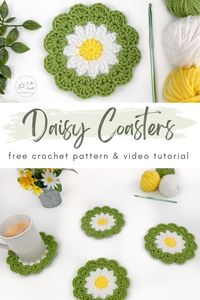 Daisy Flower Coaster - Free Crochet Pattern | Jo to the World Creations