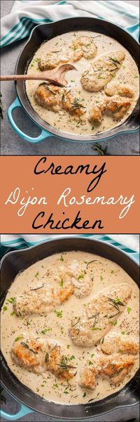 Tender chicken breast in a creamy Dijon rosemary sauce = an easy to make fall comfort food dinner you'll devour.