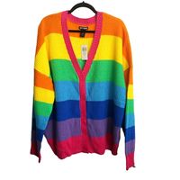 Check out this listing I just found on Poshmark: Rainbow Stripe Oversized Cardigan. #shopmycloset #poshmark #shopping #style #pinitforlater #Hot Topic #Sweaters