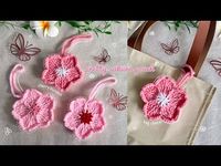 Crochet Cherry Blossom Sakura Bag Charm 🌸 | DIY Easy Cherry Blossom Pouch 🌸 - YouTube