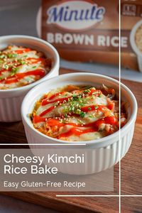 Easy gluten free Cheesy Kimchi Rice Bake. Perfect side dish recipe.