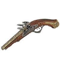 Medieval and Renaissance Store - Double-Barrel Flintlock Pistol of Napoleon Non-Firing