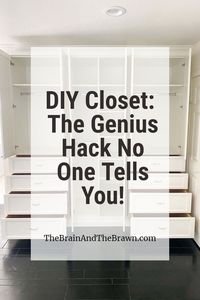 Tap for the perfect solution DIY closet with drawers built ins plans on our blog! #diycloset #builtins #closetwithdrawers #ideas #organization #home #interior #DIY