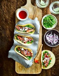 Lamb Tacos with Minted Pea Guacamole Check out these quick and easy lamb tacos. This vibrant Mexican recipe makes a fun midweek meal to get stuck into