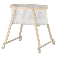 ÄLSKVÄRD Bassinet with sleeping pad, birch, 153/4x283/4" You can create a complete Scandinavian-styled room for a baby with the ÄLSKVÄRD series. Made of fabric and wood, this bassinet on wheels is easy to move and allows you to see and have your baby close by.