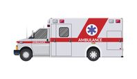 American ambulance on a gray background flat Vector Image