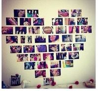 Cute and Cool Teenage Girl Bedroom Ideas • Tips, Ideas & Tutorials! Including this diy heart collage idea from bethany mota.