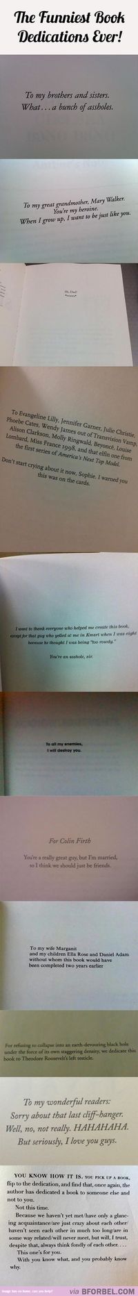 11 Of The Funniest Book Dedications Ever…